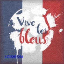 Serviette papier Les Bleus - 33 cm x 33 cm